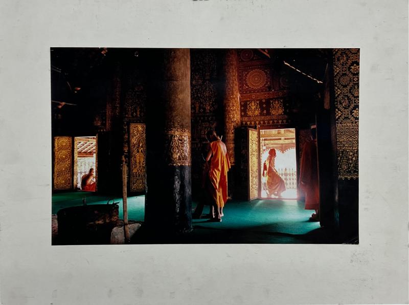 Krishna Monk at Temple Vintage Color Photograph Mid Century
