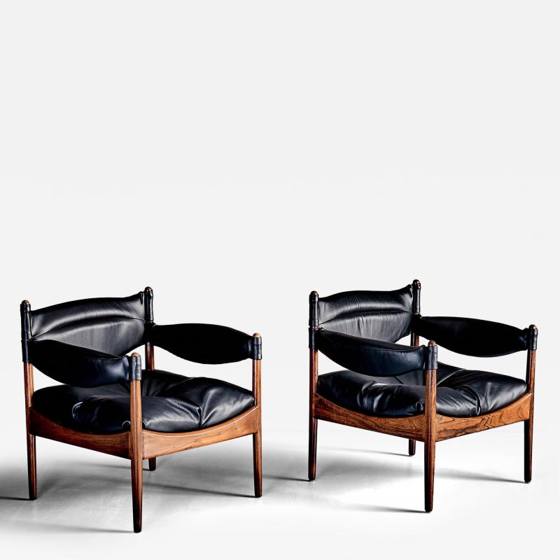 Kristian Solmer Vedel Pair of Modus Lounge Chairs in Rosewood by Kristian Solmer Vedel 