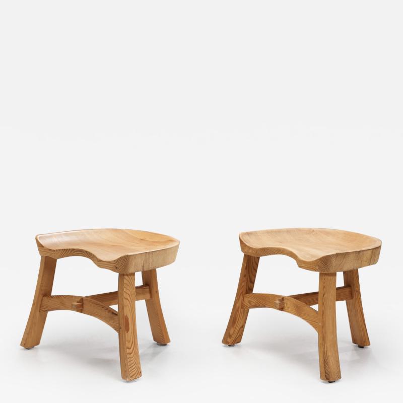 Krogen s M bler Scandinavian Pine Stools in the manner of Krogen s M bler Scandinavia ca 1960s