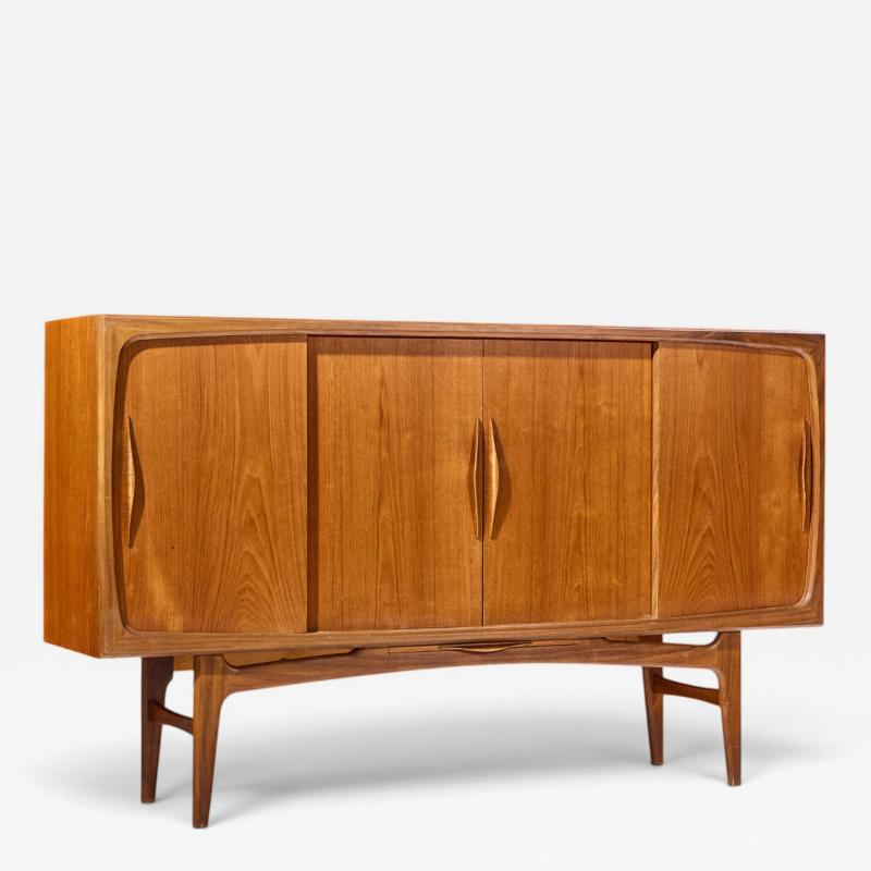 Kurt stervig Kurt Ostervig Kurt stervig Style Mid Century Danish Sculptural Teak High Credenza