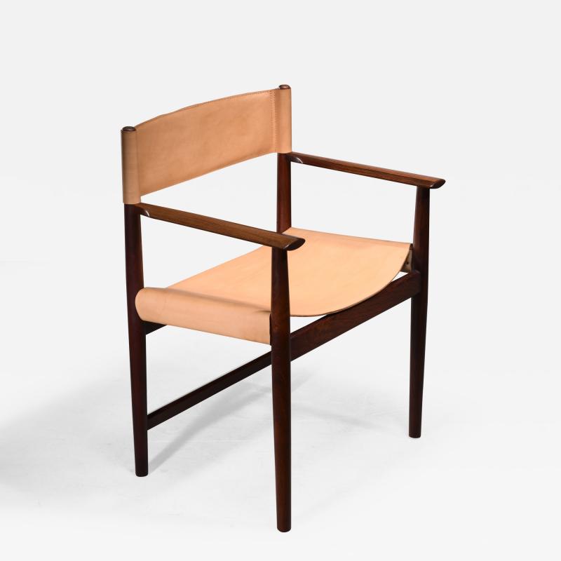 Kurt stervig Kurt Ostervig Kurt stervig Wood and Leather Armchair for Sibast Denmark