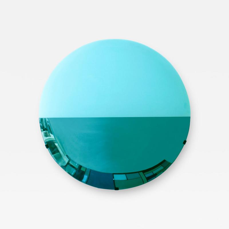 L A Studio Contemporary Modern Sculptural Lighted Blue Italian Mirror