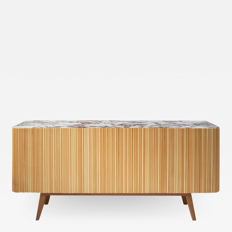 L A Studio L A Studio Contemporary Modern Linden and Lemongrass Wood Sideboard