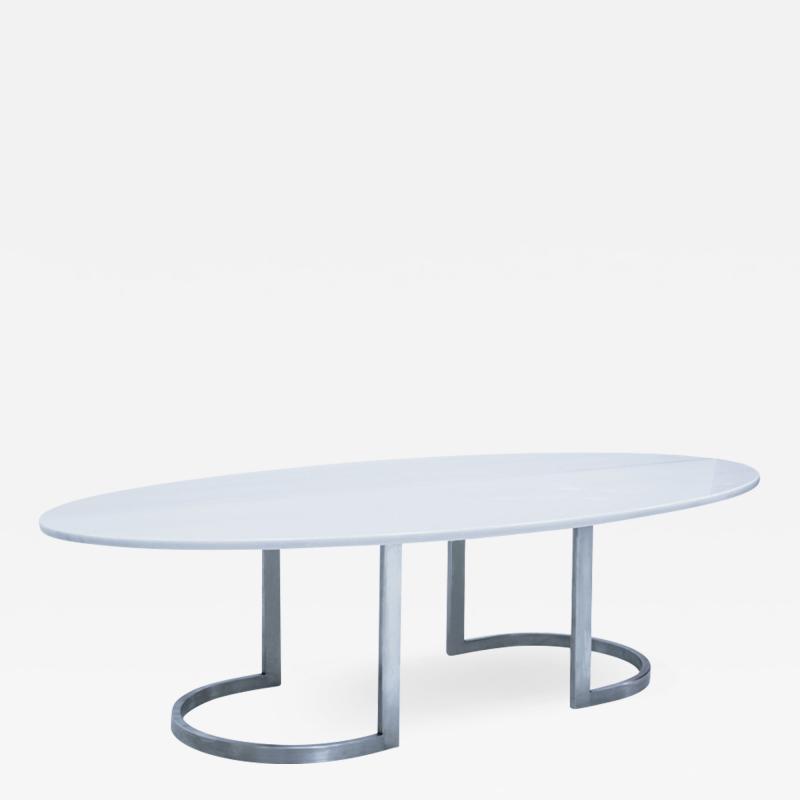 L A Studio L A Studio Contemporary Modern Marble and Steel Italian Center Table