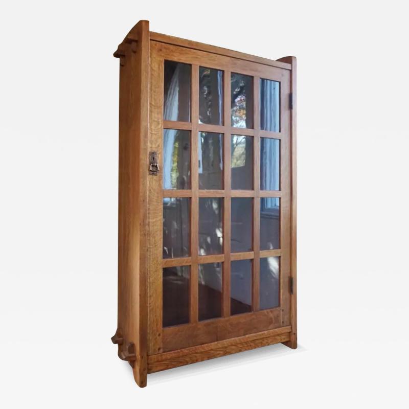 L JG Stickley Single Door Oak Bookcase