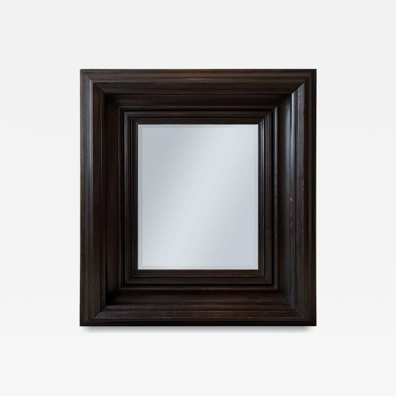 LARGE 18th CENTURY CARVED EBONY FRAMED MIRROR
