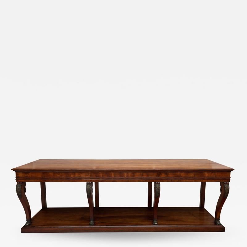 LARGE EARLY 19TH CENTURY FRENCH FRUITWOOD CONSOLE TABLE CIRCA 1825