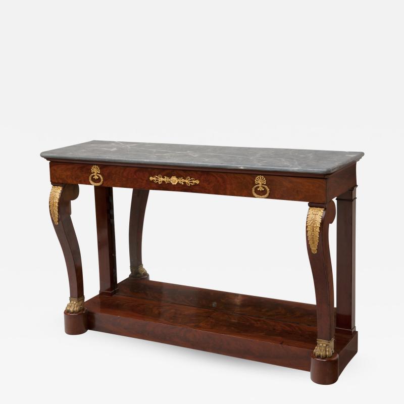 LARGE FRENCH FLAME MAHOGANY CONSOLE TABLE Circa 1815