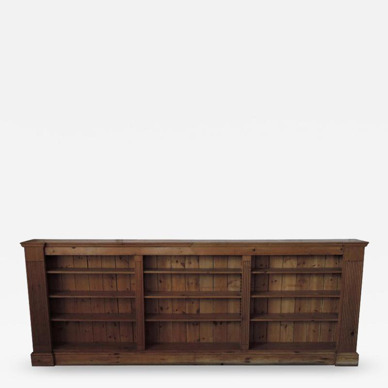 LARGE FRENCH NEOCLASSICAL PINE BOOKCASE