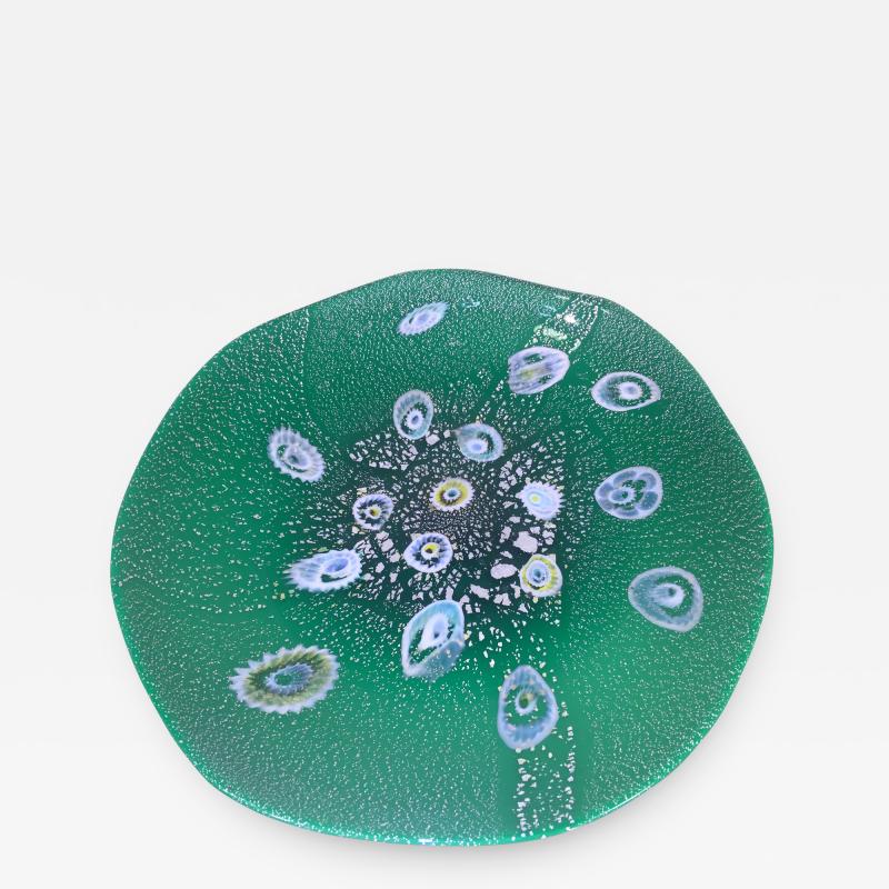 LARGE MODERN MILLEFIORI CANES MURANO GLASS CHARGER