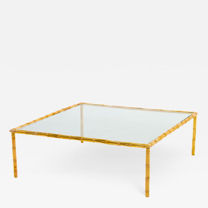 LARGE MODERNIST BRASS COFFEE TABLE