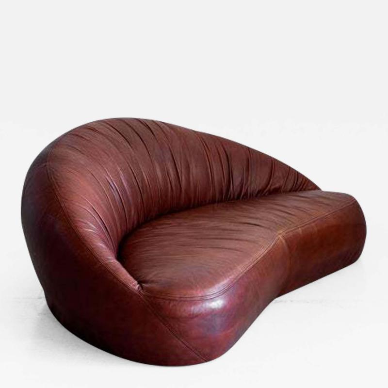 LEATHER DEMILUNE SOFA