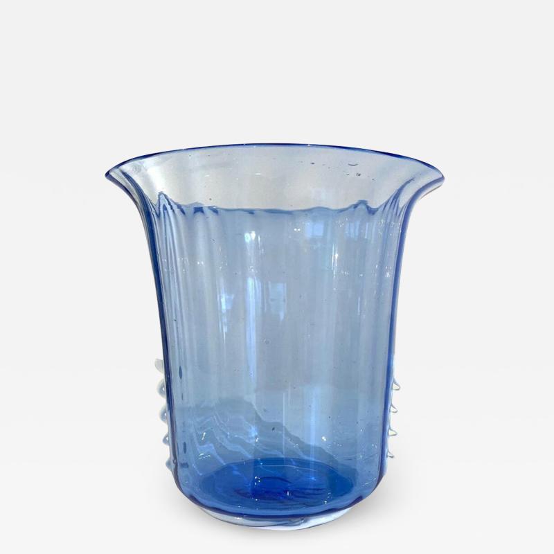 LIGHT BLUE AND WHITE MURANO GLASS VASE