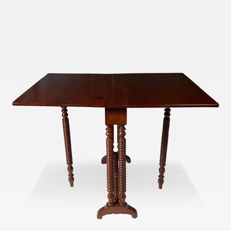 LOUIS PHILIPPE MAHOGANY SUTHERLAND DROP LEAF TABLE