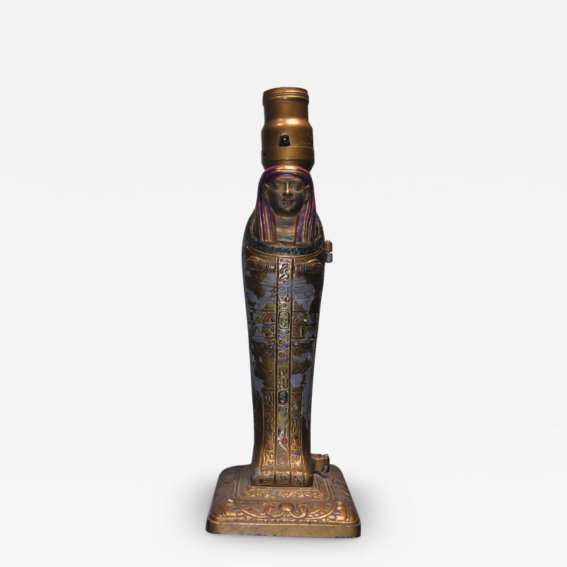 LOUIS V ARONSON ART DECO NAUGHTY NUDE EGYPTIAN SARCOPHAGUS LAMP