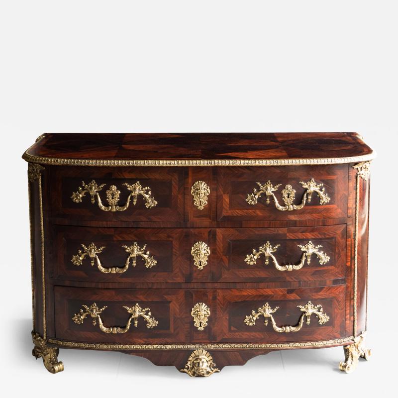 LOUIS XIV ROSEWOOD BOW FRONTED COMMODE