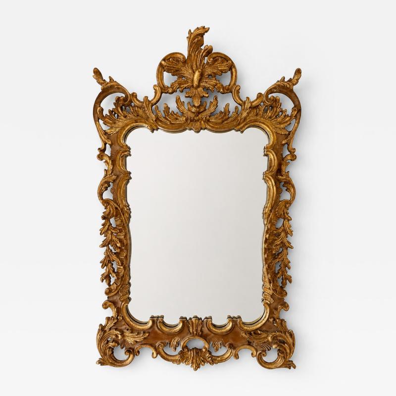 La Barge Italian Giltwood Rococo Style Wall Mirror circa 1970 