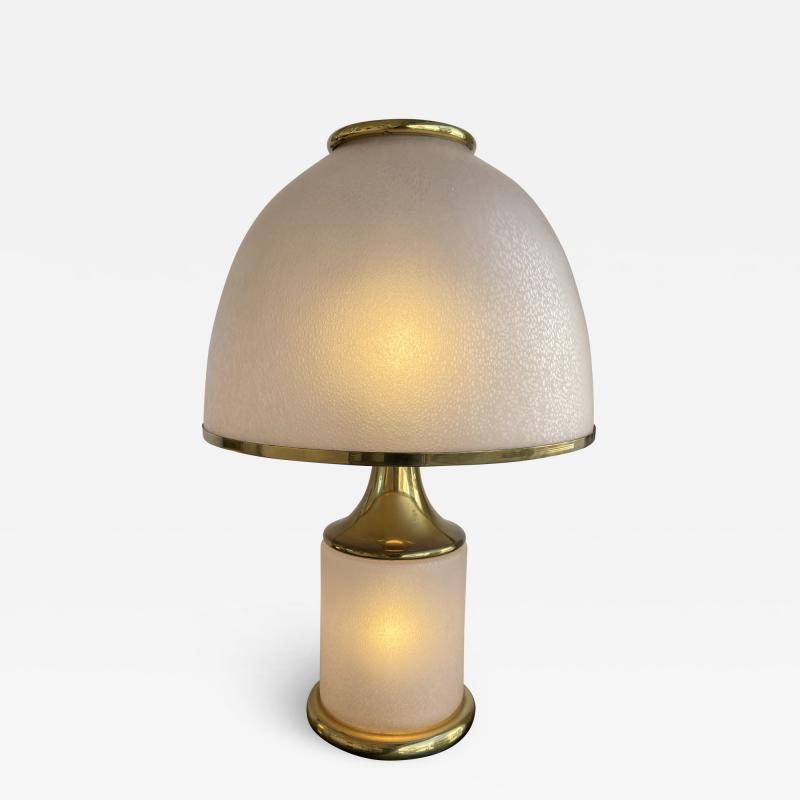 La Murrina Large Brass Mushroom Murano Glass Lamp Italy 1970s