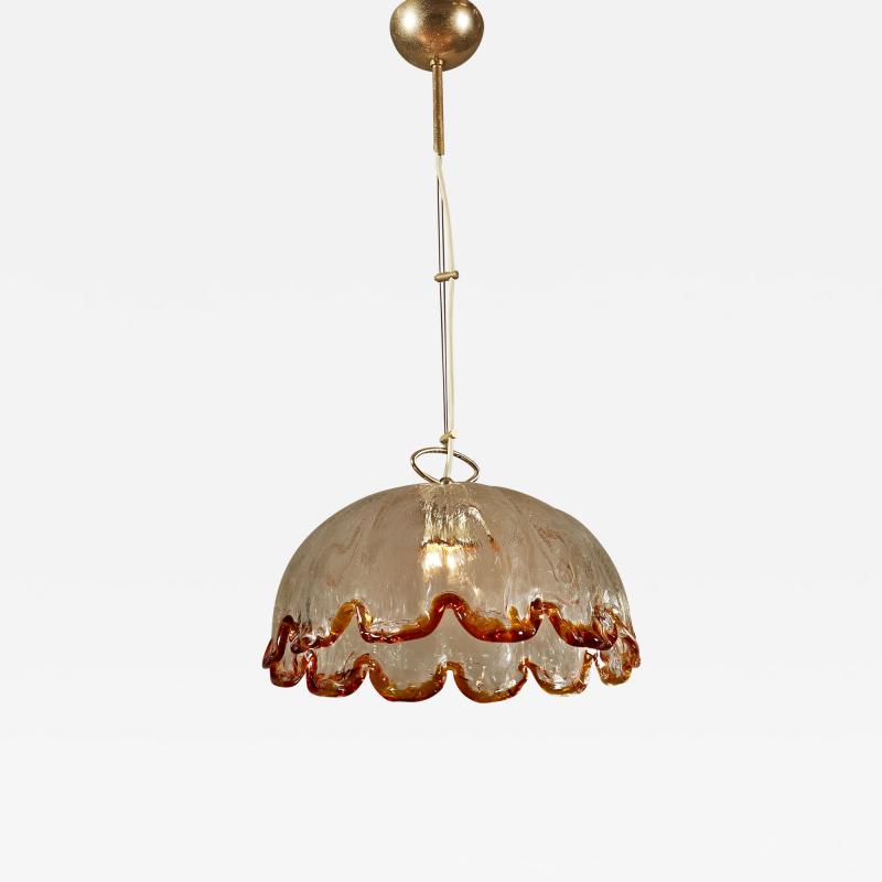 La Murrina Vintage amber flower ceiling light by La Murrina Italy 1970s