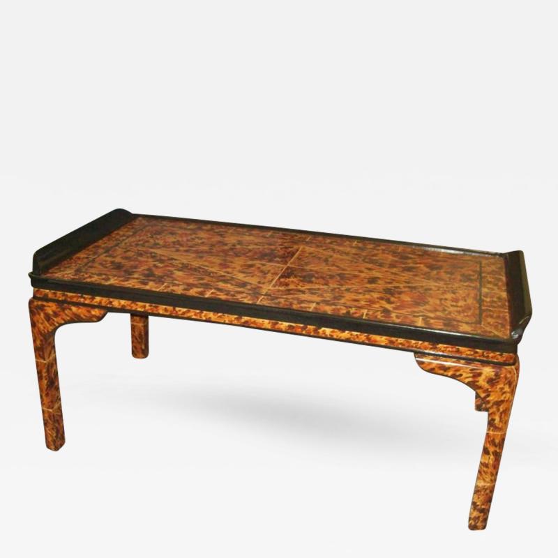 Lacquered Faux Tortoise Coffee Table