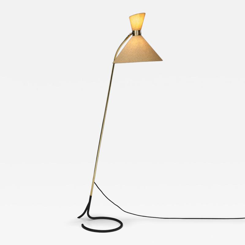 Lacquered Metal Floor Lamp with Diabolo Shade Europe 1970s
