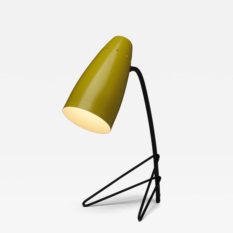 Lacquered Metal Table Lamp with Tripod Base