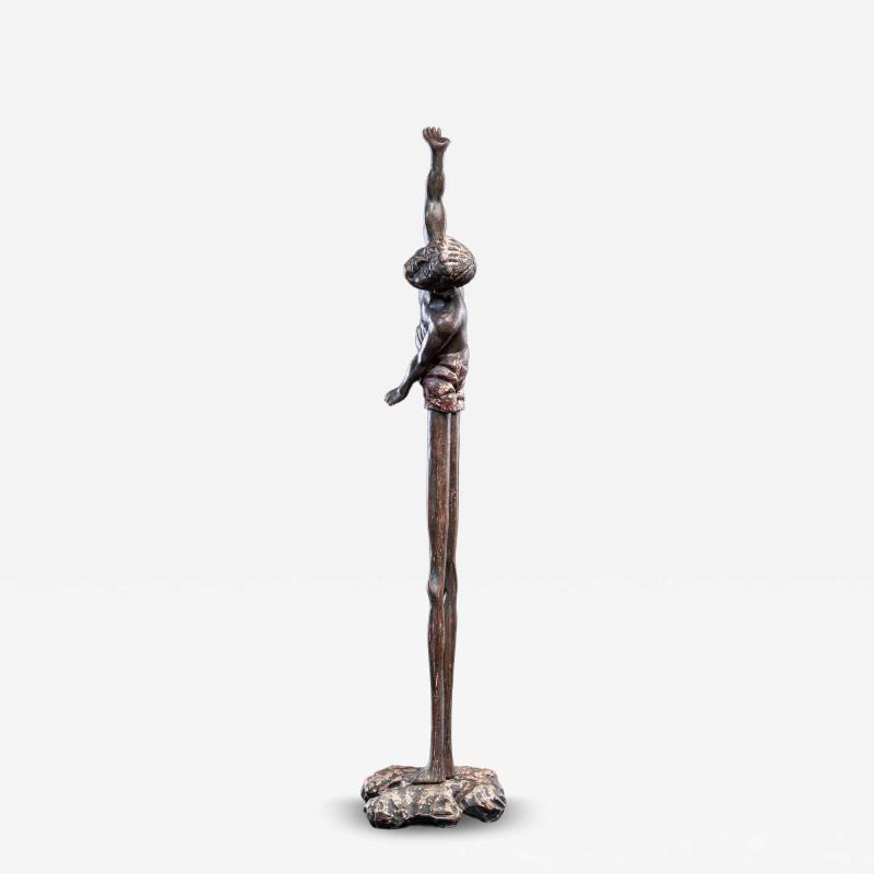 Lacquered wood Figure representing the deity Ashinaga Japan early 20th C