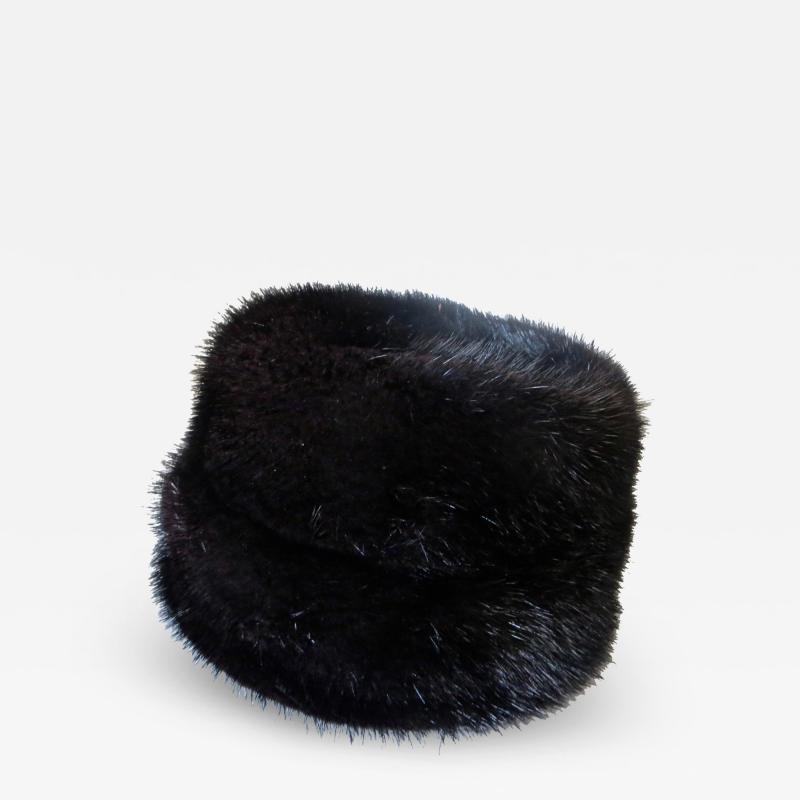 Lady s Vintage Black Mink Hat by I Magnin Co Circa 1965