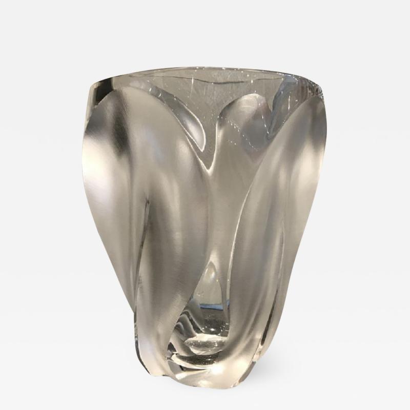 Lalique Crystal glass polished and frosted vase by Lalique