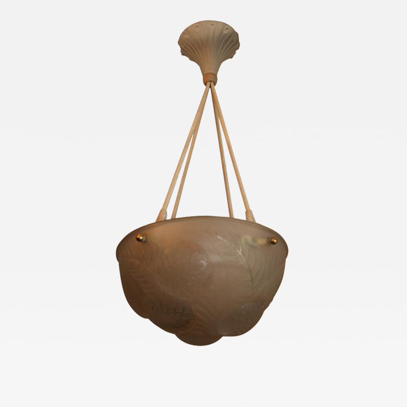 Lalique Dahlias Art Deco Chandelier by Lalique