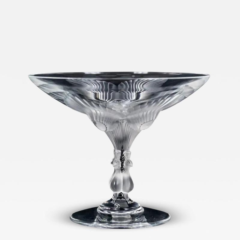 Lalique French Lalique Crystal Virginia Design Footed Bowl Coupe