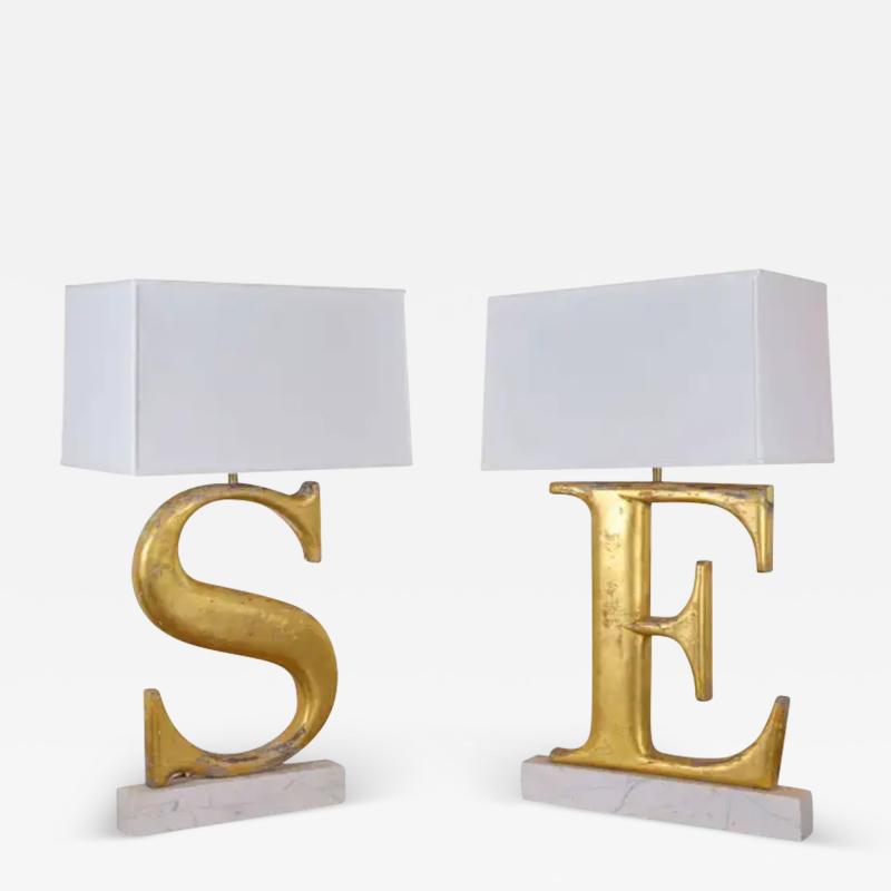 Lamps Made from 19th Century Shop Letters