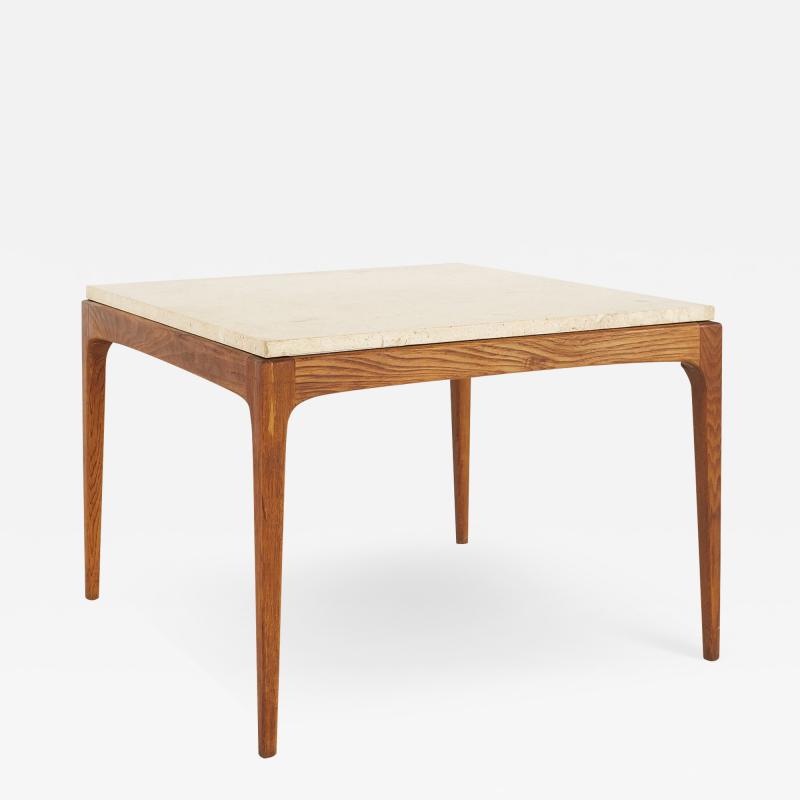Lane Rhythm Mid Century Travertine Top Square Coffee Table