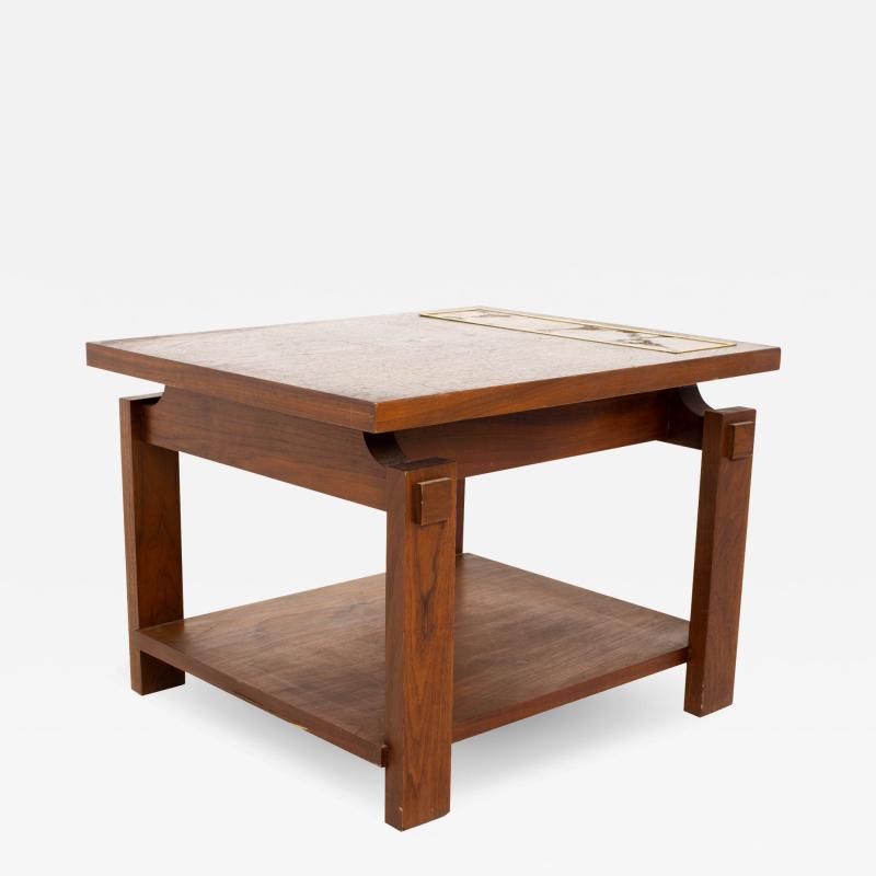 Lane and Live Edge Mid Century Walnut Side End Table