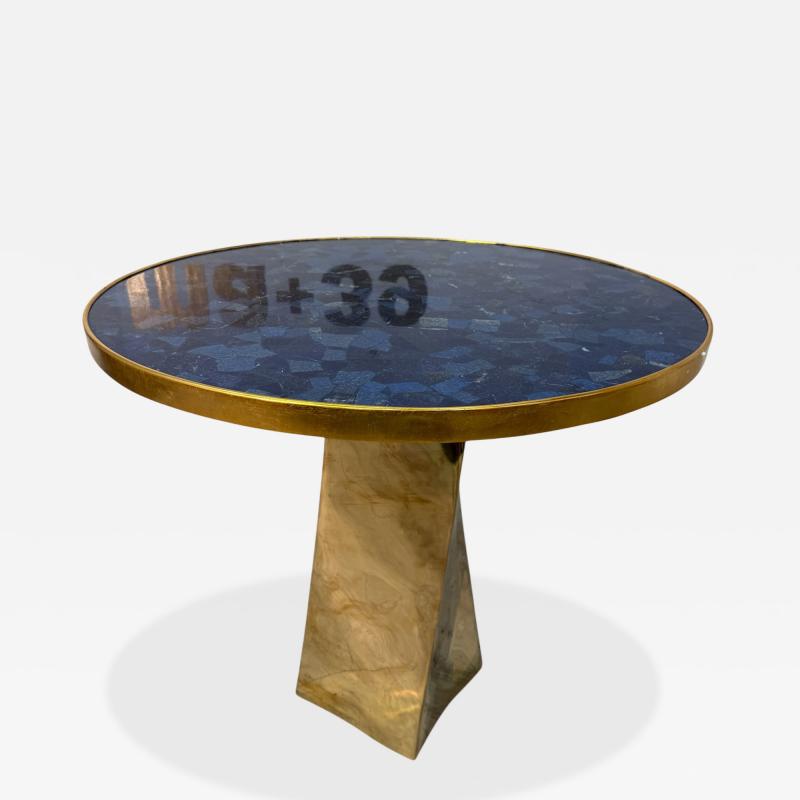Lapis Lazuli and Bronze Pedestal Table by Fonderia Artistica Ruocco