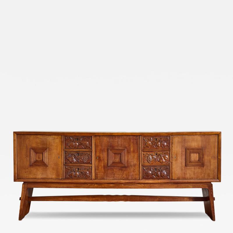Large 1940s Italian Carved Sideboard