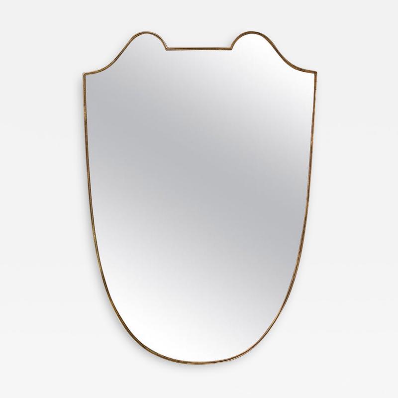 Large 1950s Shield Brass Mirror