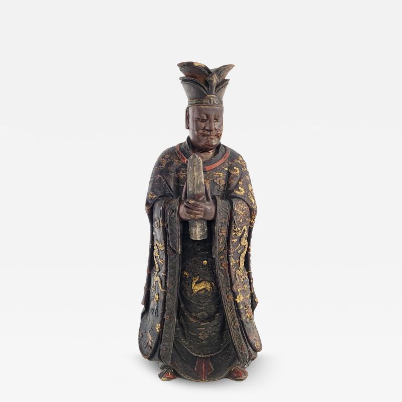 Large 19th Century Carved and Painted Daoist Divinity circa 1840