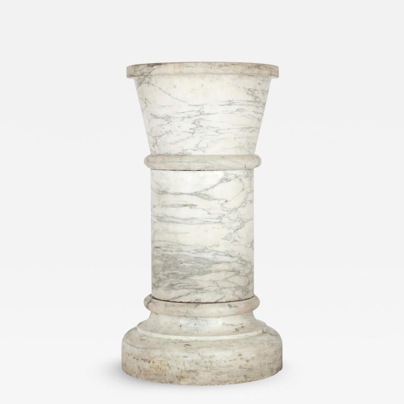 Large 19th century Neoclassical style white marble pedestal