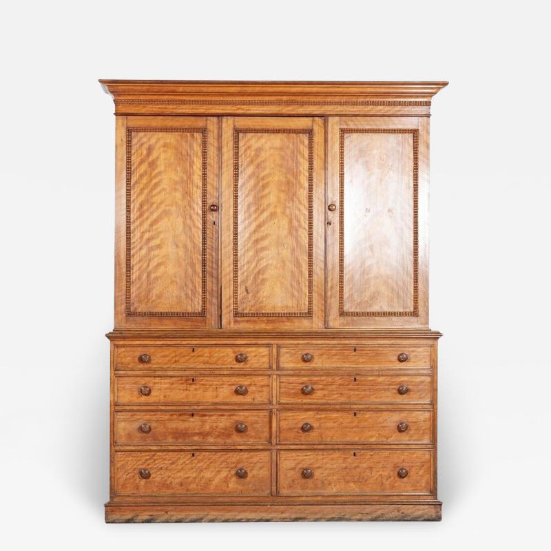 Large 19thC English Ash Housekeepers Cabinet