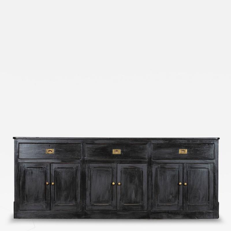 Large 19thC English Country Ebonised Pine Dresser Base