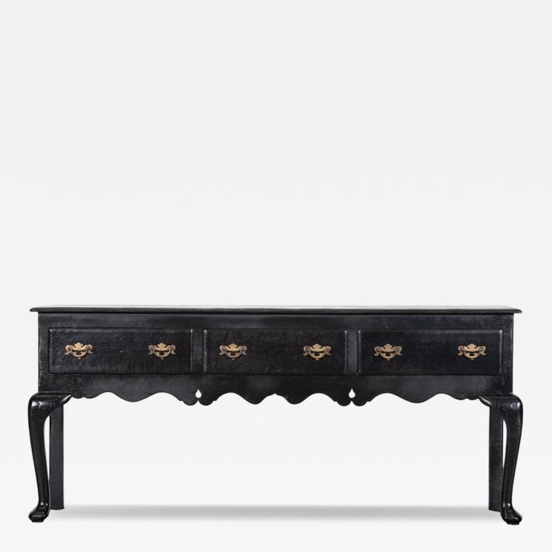Large 19thC English Ebonised Lacquered Oak Dresser Base