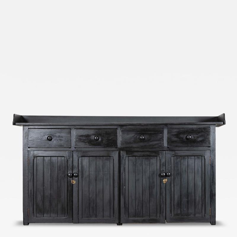 Large 19thC English Ebonised Pine Dresser Base