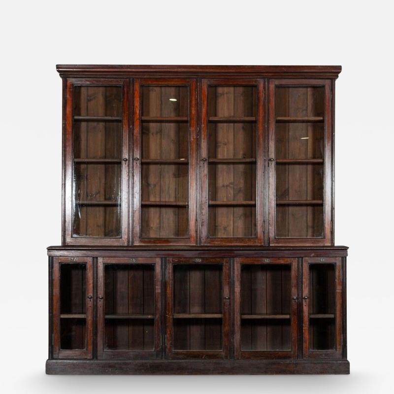 Large 19thC English Glazed Mahogany Bookcase