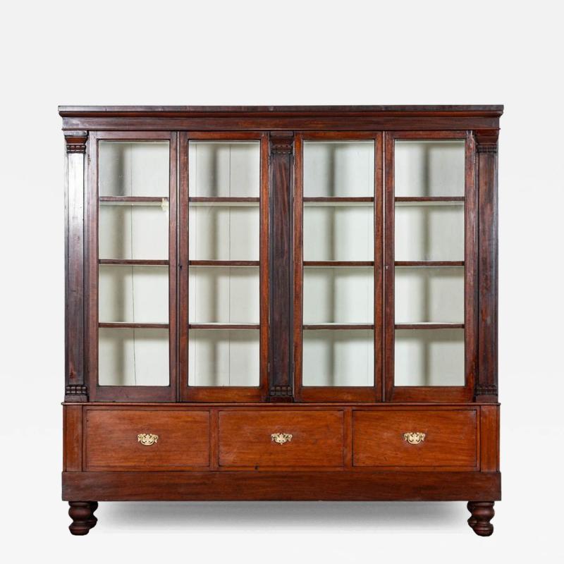 Large 19thC English Glazed Mahogany Bookcase