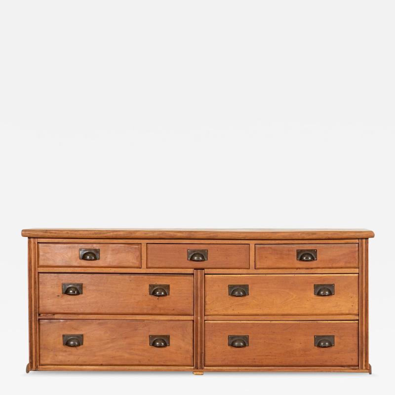 Large 19thC English Mahogany Bank Drawers