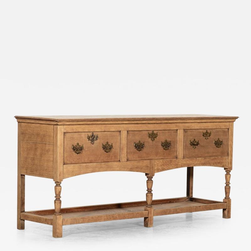 Large 19thC English Oak Potboard Dresser Base