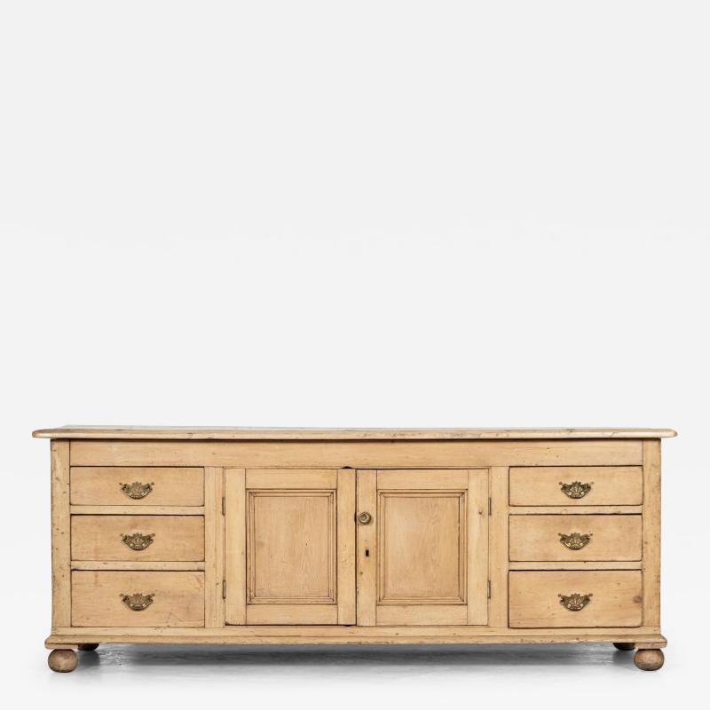 Large 19thC English Pine Dresser Base