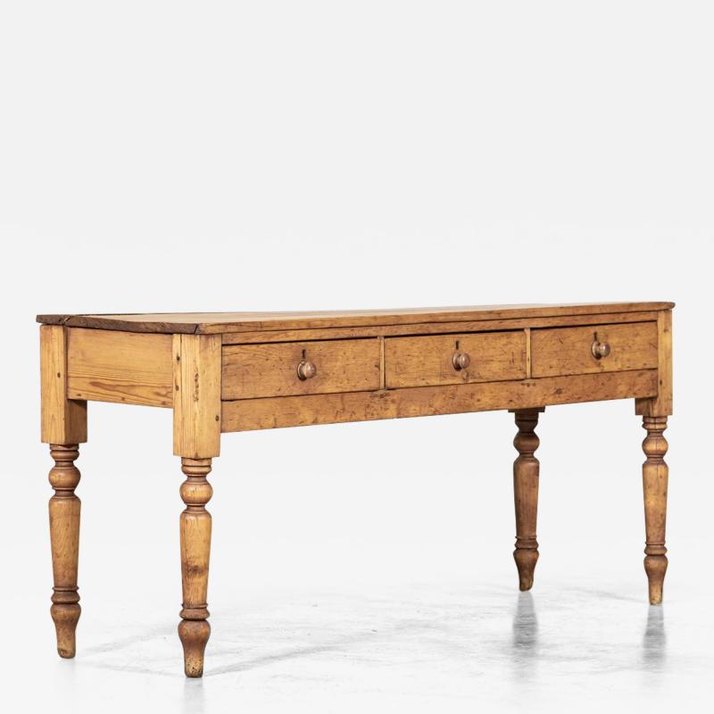 Large 19thC English Pine Dresser Base Console