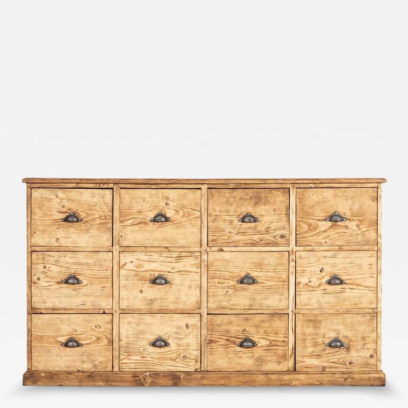 Large 19thC English Pine Haberdashery Drawers